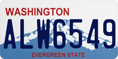 WA license plate ALW6549