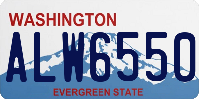WA license plate ALW6550