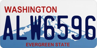 WA license plate ALW6596