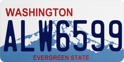 WA license plate ALW6599