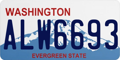 WA license plate ALW6693