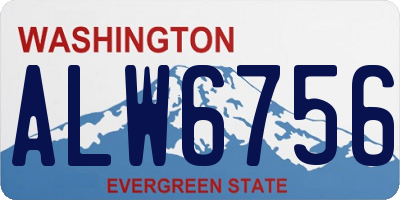 WA license plate ALW6756