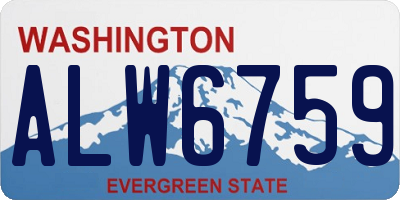 WA license plate ALW6759