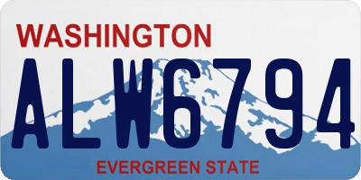 WA license plate ALW6794
