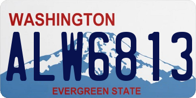 WA license plate ALW6813