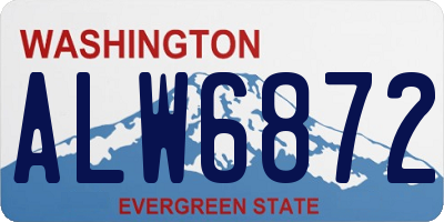 WA license plate ALW6872