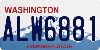 WA license plate ALW6881