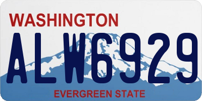 WA license plate ALW6929