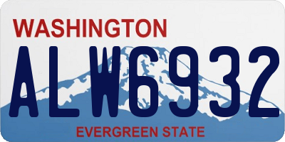 WA license plate ALW6932