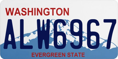 WA license plate ALW6967