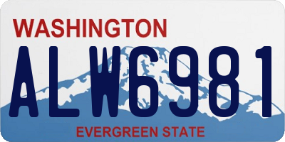 WA license plate ALW6981