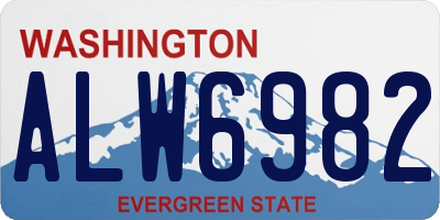 WA license plate ALW6982