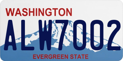 WA license plate ALW7002