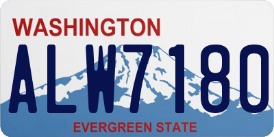 WA license plate ALW7180