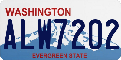 WA license plate ALW7202
