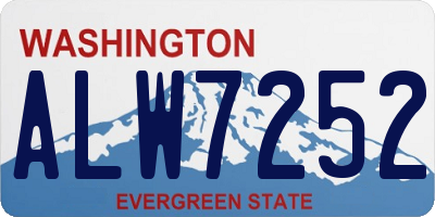 WA license plate ALW7252
