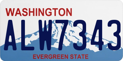 WA license plate ALW7343