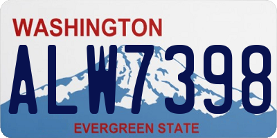 WA license plate ALW7398