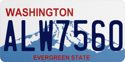 WA license plate ALW7560