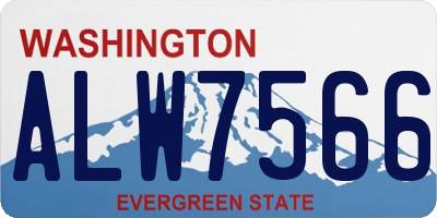 WA license plate ALW7566