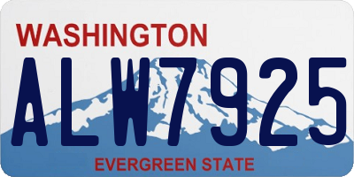 WA license plate ALW7925