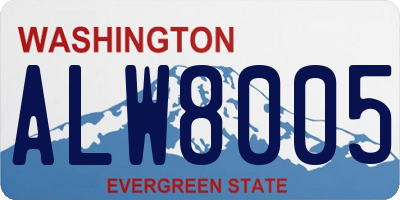 WA license plate ALW8005