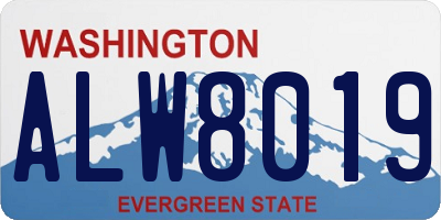 WA license plate ALW8019