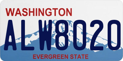 WA license plate ALW8020