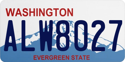 WA license plate ALW8027