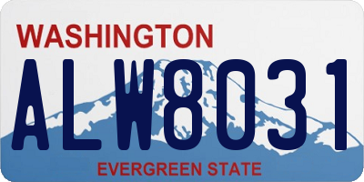 WA license plate ALW8031