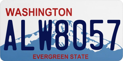 WA license plate ALW8057