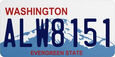 WA license plate ALW8151