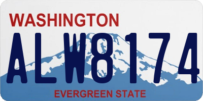 WA license plate ALW8174