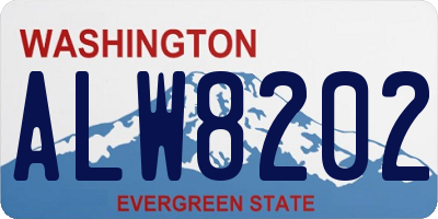 WA license plate ALW8202