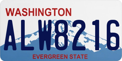 WA license plate ALW8216