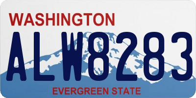 WA license plate ALW8283