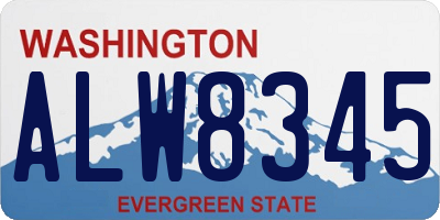 WA license plate ALW8345
