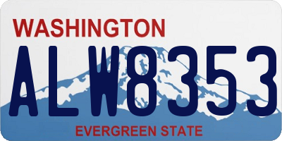 WA license plate ALW8353