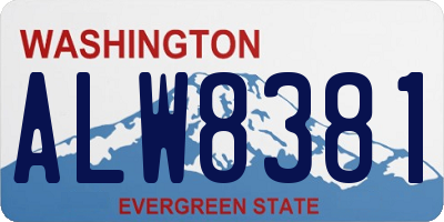 WA license plate ALW8381