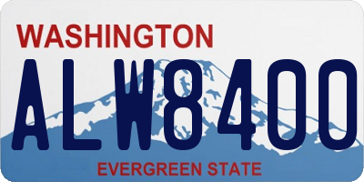 WA license plate ALW8400