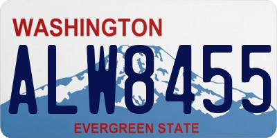 WA license plate ALW8455