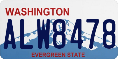 WA license plate ALW8478