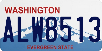 WA license plate ALW8513