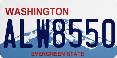 WA license plate ALW8550