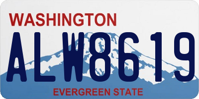 WA license plate ALW8619