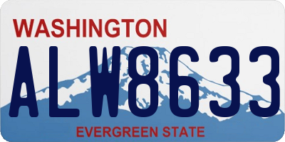 WA license plate ALW8633