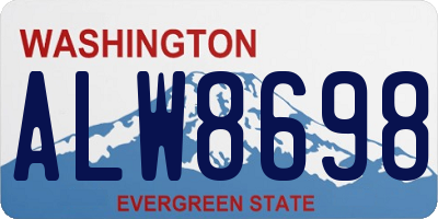 WA license plate ALW8698