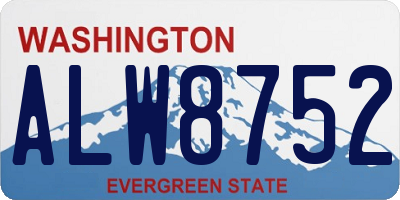 WA license plate ALW8752