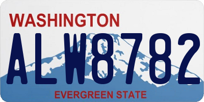 WA license plate ALW8782