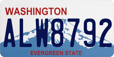 WA license plate ALW8792